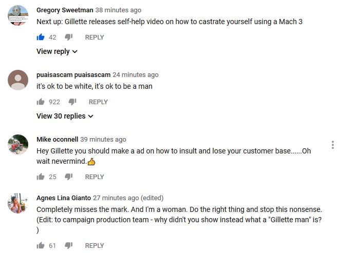 gillete comments
